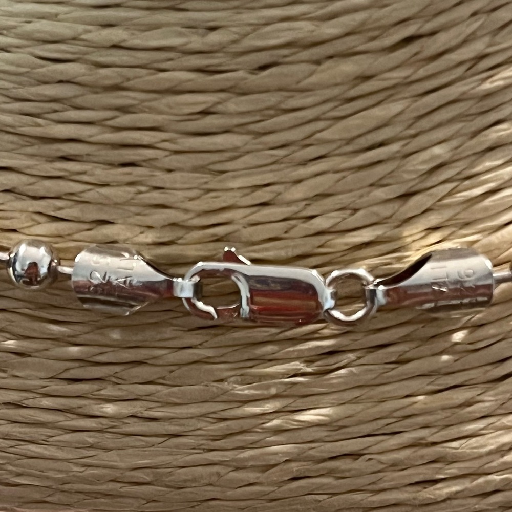 🔵PRE-LOVED AUTHENTIC STERLING SILVER SOLID BALL LINK CHAIN/CHOKER NECKLACE - Picture 9 of 13